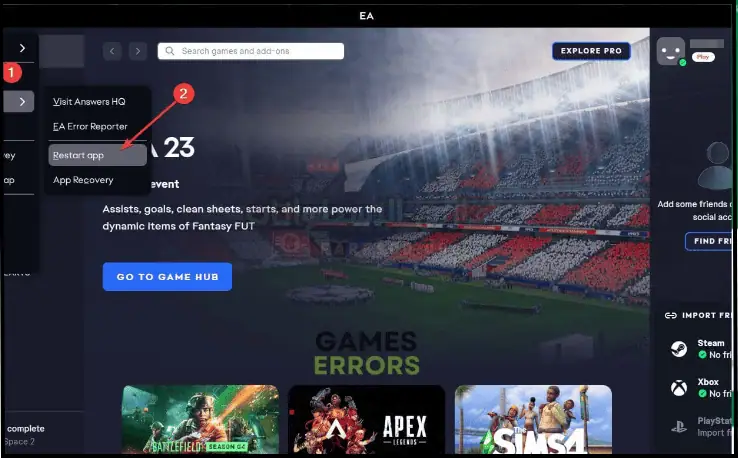 برنامج أوريجين Origin للكمبيوتر لتشغيل ألعاب EA وفيفا 2025 مجاناً