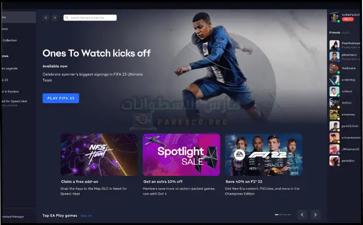برنامج أوريجين Origin للكمبيوتر لتشغيل ألعاب EA وفيفا 2025 مجاناً